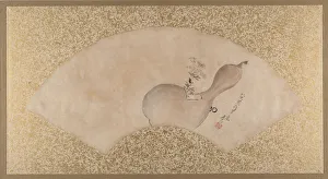 Tempera On Paper Prints: Flowers in Gourd, late 19th century. Creator: Shibata Zeshin