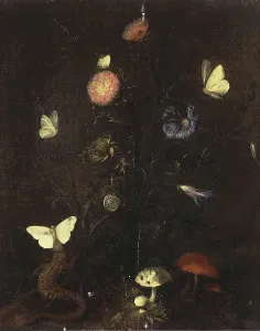 Reptile Prints: Flowers, Lizard and Butterflies, 1660. Creator: Christian Jansz Striep