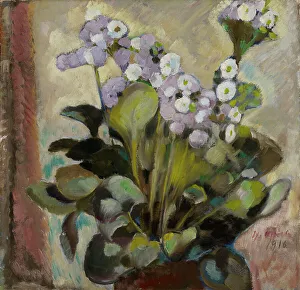 Ollila Yrjo Prints: Flowers in a Pot, 1916. Creator: Yrjö Aleksander Ollila