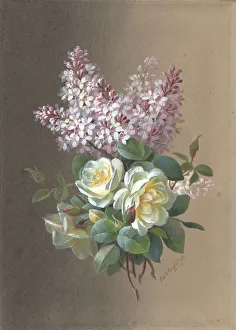 Roses Prints: Flowers: Roses and Lilacs, late 19th-early 20th century. Creator: Paul de Longpré