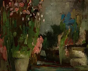 Plant Pot Prints: Flowers on a Terrace, 1903. Creator: Olga Boznanska