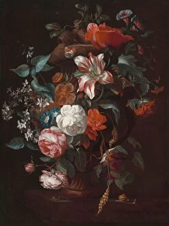 Caterpillar Collection: Flowers in a Vase, c. 1700. Creator: Philips van Couwenbergh