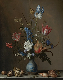 Tulipa Prints: Flowers in a Wan-Li Vase, with Shells, c1620-1650. Creator: Balthasar van der Ast