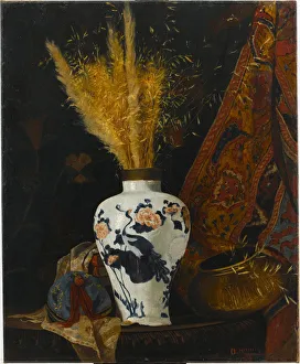 Flowers in a White Vase. Artist: Hamdi Bey, Osman (1842-1910)