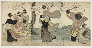 Beautys Prints: Flowers in the Wind, c. 1797-1800. Artist: Toyokuni, Utagawa (1769-1825)