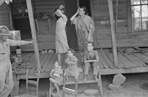 Veranda Gallery: Floyd Burroughs and Tengle children, Hale County, Alabama, 1936. Creator: Walker Evans