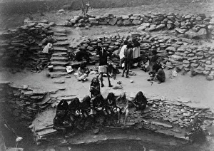 Hopi Prints: Flute dancers at Tureva Spring, c1905. Creator: Edward Sheriff Curtis