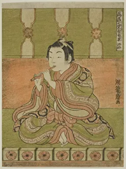 Koryusai Isoda Prints: The Flute (Hichiriki), from the series Fashionable Musical Amusements of Children