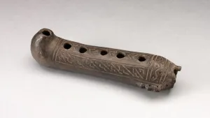 Flute Incised with Geometric Design, A. D. 1200 / 1450. Creator: Unknown