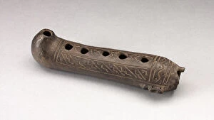 Flute Collection: Flute Incised with Geometric Design, A.D. 1200 / 1450. Creator: Unknown