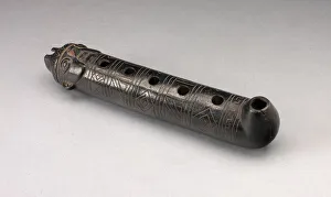 Flute with Incised Geometric Motif and Mouth in the Form of a Human Head, A. D. 1200 / 1450