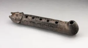Flute with Incised Geometric Motif and Mouth in the Form of a Human Head, A. D. 1200 / 1450