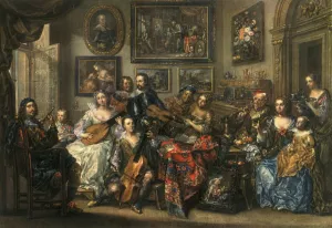 Gathering Prints: Flute, lute, cello and violin; Johann Georg Platzer (1704-1761), 1948. Artist