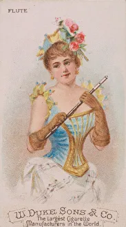 Schumacher And Prints: Flute, from the Musical Instruments series (N82) for Duke brand cigarettes, 1888. 1888