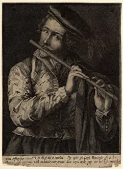 House Concert Prints: The Flute Player. Artist: Vorsterman, Lucas, the Elder (1595-1675)