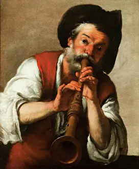 Play Music Prints: The Flute Player, c1620. Creator: Strozzi, Bernardo (1581-1644)