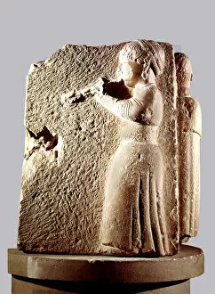Prehistory Collection: Flute player, corner relief from Osuna (Sevilla)