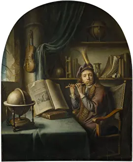 Play Music Prints: The Flute Player. Creator: Dou, Gerard (Gerrit) (1613-1675)