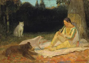 Bear Cub Gallery: The Flute Player, late 19th-early 20th century. Creator: Edwin Willard Deming