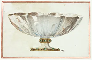 Fluted Prints: Fluted Bowl with Jewelled Base, n.d. Creator: Giuseppe Grisoni