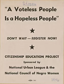 Flyer promoting the Citizenship Education Project, 1956. Creator: Unknown
