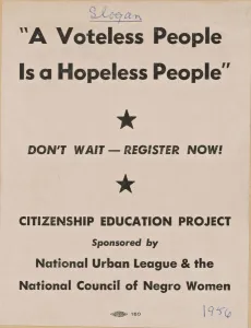 Pamphlet Gallery: Flyer promoting the Citizenship Education Project, 1956. Creator: Unknown