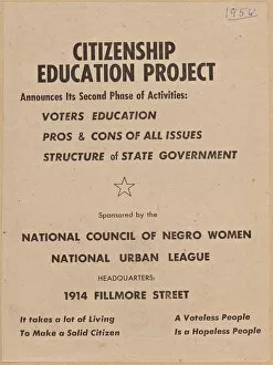 Flyer promoting the second phase of the NCNWs Citizenship Education Project, 1956