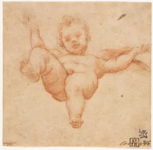 Annibale Carracci Italian Prints: Flying Cupid, c. 1602. Creator: Annibale Carracci (Italian, c. 1560-1609), follower of