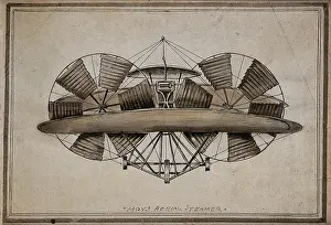 The flying machine of Thomas Moy, late 19th century. Creator: Unknown