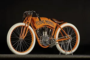 Motorcycle Racer Prints: Flying Merkel 1911. Artist: Simon Clay