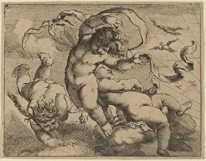 Corneille Scut Prints: Three Flying Putti. Creator: Cornelis Schut I