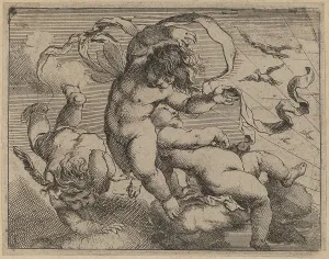 Laid Down Prints: Three Flying Putti. Creator: Cornelis Schut I