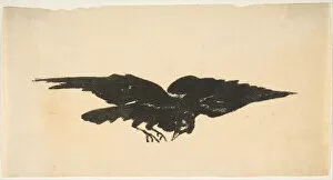 Raven Gallery: The Flying Raven, Ex Libris for The Raven by Edgar Allan Poe, 1875