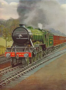 Steam Train Prints: The Flying Scotsman Passing Hadley Wood, L. N. E. R. 1926