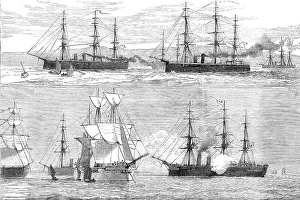Albert Victor Christian Prints: The Flying Squadron entering the Bay of Yedo [and] the Bacchante saluting the Japanese flag