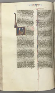 Brown Morocco Binding Prints: Fol. 178v, Nehemiah, historiated initial V