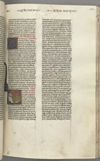 Fol. 190r, Tobit, historiated initial T, Tobit sleeping on a bed, c. 1275-1300. Creator: Unknown