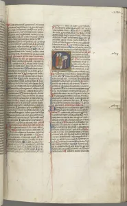 Toulouse Prints: Fol. 230r, Psalm 97, historiated initial C, two clerics singing at a lectern. c