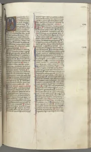 Toulouse Prints: Fol. 233r, Psalm 109, historiated initial D, God the Father and Son... c. 1275-1300