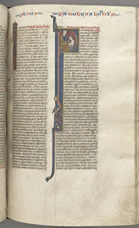 Fol. 238r, Proverbs, historiated initial P, Solomon instructing Rehoboam, c. 1275-1300