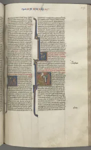 Toulouse Prints: Fol. 317r, Baruch, historiated initial H, Baruch seated at a desk writing on a scroll, c