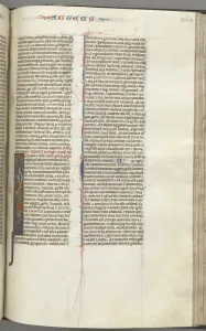Toulouse Prints: Fol. 364r, Haggai, historiated initial I, Haggai with a scroll standing on a hybrid, c