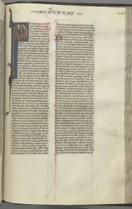Brown Morocco Binding Prints: Fol. 449r, Galatians, historiated initial P