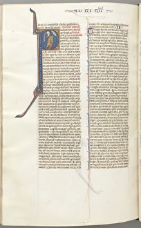 Toulouse Prints: Fol. 457v, Timothy II, historiated initial P, Paul talking to the bust of God above, c