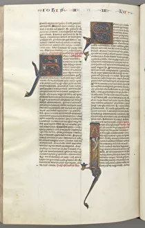Toulouse Prints: Fol. 481v, Jude, historiated initial I, Jude standing with a scroll, c. 1275-1300