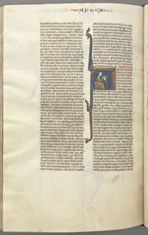 Toulouse Prints: Fol. 482v, Revelations, historiated initial A, John seated at a desk writing... c
