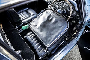Aston Martin Db4 Collection: Folded down drivers seat of a 1961 Aston Martin DB4 GT SWB lightweight. Creator: Unknown