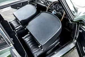 Aston Martin Db4 Collection: Folded down front seats of a 1961 Aston Martin DB4 GT previously owned by Donald Campbell