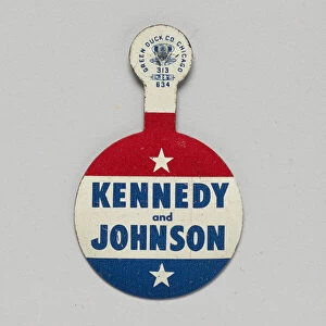 Folding tab button for Kennedy - Johnson 1960 presidential campaign, 1960