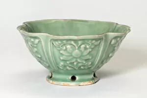Foliate Bowl with Lotus Flowers, Ming dynasty (1368-1644). Creator: Unknown